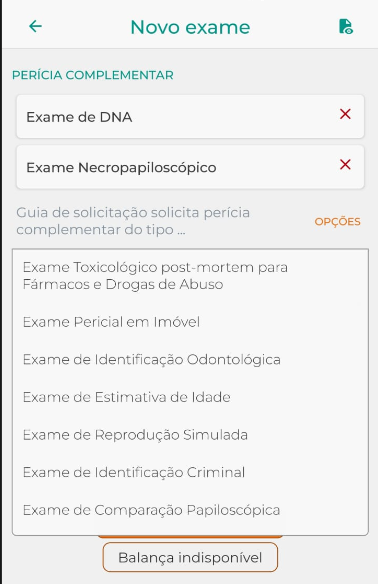 perícias complementares